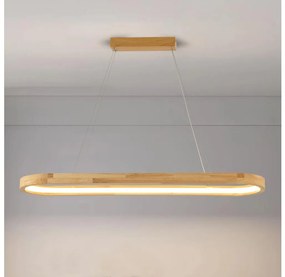 Brilagi - LED luster na lane UMEA WOOD LED/40W/230V 90x22 cm kaučukovník