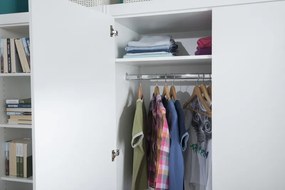 Šatníková skriňa Mega 140, biela