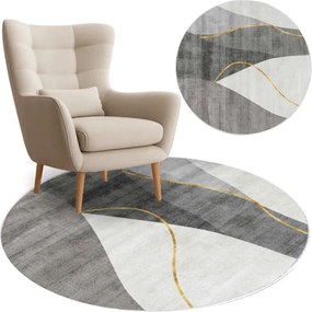 Protišmykový koberec NOVO sivý kruh