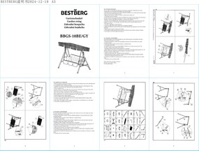 Záhradná hojdačka BestBerg BBGS-10GY / sivá