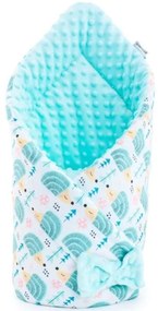 NEW BABY Obojstranná zavinovačka z Minky New Baby 75x75 cm ježko mätová