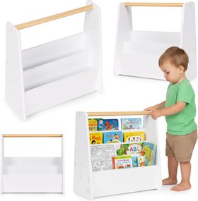 Montessori detský organizér na knihy 2 úrovne biely ECOTOYS