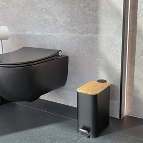 Matne čierny nášľapný oceľový odpadkový kôš 5 l Erik – Spirella