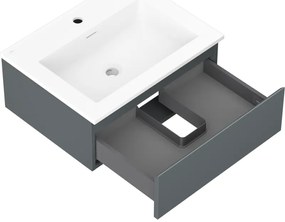 Mexen Orio, kúpeľňová skrinka 60 cm s umývadlom Otis, 1 zásuvka, grafitová matná/biela matná, 91A10-06023-1-BF66-W18M01