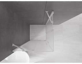 Mexen Velar Duo, sprchový kút s posuvnými dverami 80 x 80 cm, 8mm sklo námraza, chrómová, 871-080-080-32-01