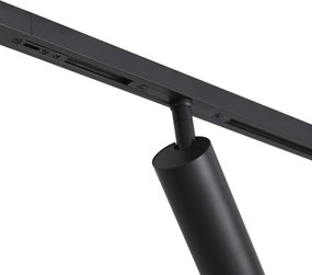 Moderný koľajnicový systém čierny s 2 reflektormi a 3 závesnými svietidlami 1-fázový - Slimline Uzzy Eira