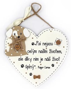 Nekupto Dřevěná cedule srdce Psi nejsou celým naším životem