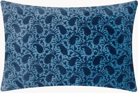 Zamatový vankúš s grafickým vzorom a výplňou z kačacieho peria Boteh