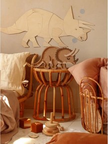 Drevená nástenná dekorácia Origami Triceratops – dinosaurus do detskej izby S