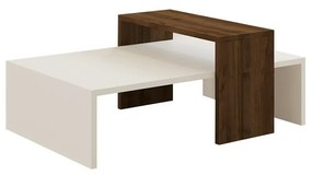 Konferenčný stolík Glow White and Walnut