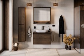 Koupelnová sestava Villa s deskou a zrcadlem 60 cm ořech