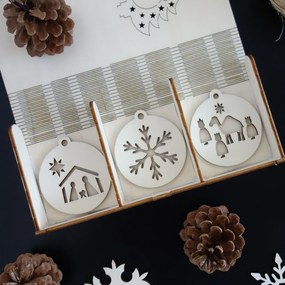 SENTOP | Vianočné ozdoby z dreva a plastu, Vianočné dekorácie drevené , drevené doplnky PR0099-Christmas deco HEU-