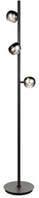 Čierna/v striebornej farbe LED stojacia lampa (výška 150 cm) Orbit – Trio Select