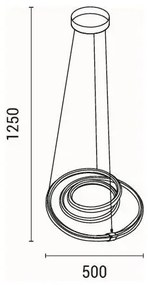 LED Luster na lanku LED/38W/230V 3000K 50x50 cm