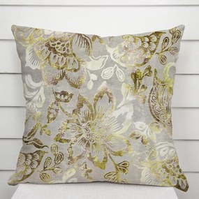 Biante Zamatová obliečka na vankúš Tamara TMR-055 Abstraktné zelené kvety na zelenosivom 70 x 90 cm