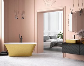 Besco Voľne stojaca vaňa z liateho mramoru Assos S-Line Glam 160x70 BESCO-Rozmery: 160x70, BESCO-Farba: Biela/grafit