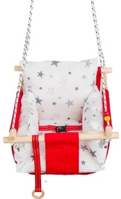 Detská textilná hojdačka SELALE bielo-červená