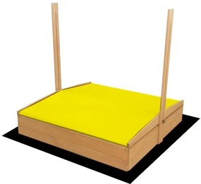 Detské pieskovisko so strieškou -  žltej farby 120 x 120 cm