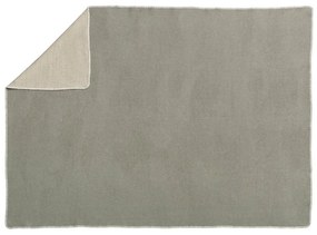 Sivobéžová deka s prímesou vlny 140x200 cm Ylva Dark Linen – Pappelina