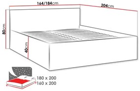 Manželská posteľ 180 cm Noralan 180 (alpská biela) (s roštom). Vlastná spoľahlivá doprava až k Vám domov. 1104404