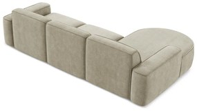 Béžová ženilková rohová pohovka (ľavý roh/s leňoškou) Omao – Makamii