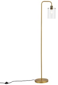 Dizajnová stojaca lampa bronzová s čírym sklom - Domo