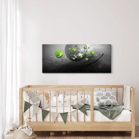 Obraz zelených abstraktných gulí (120x50 cm)