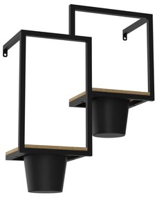 Nástenný kvetináč 46x36 cm čierna
