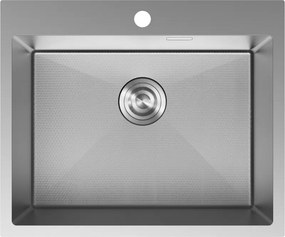 Mexen Solix, 1-komorový nerezový drez 600 x 500 mm, brúsena oceľ, vzor voština, 6408601000-01HC