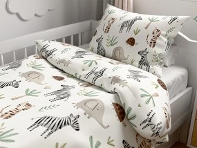 Krepové obliečky do postieľky Renforcé JUNGARI krémové Rozmer obliečky: 45 x 65 cm | 90 x 140 cm