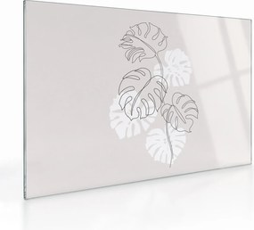 Sklenený obraz - Line art monstera N⁰3 (70x50 cm)