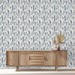 Fototapeta - Modré vzorované kvety (147x102 cm)