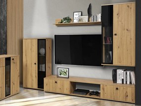 Obývacia stena Salsa, dub artisan/lamelový efekt