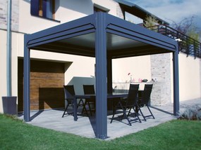 Bioklimatická pergola Noela antracit PREMIUM 3x4 m Farba lamiel: Biela