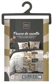 Biele/hnedé bavlnené obliečky na dvojlôžko/predĺžené 240x220 cm Utopia – douceur d'intérieur