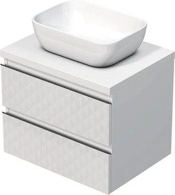 Kúpeľňová skrinka s krycou doskou SAT Cube Way 60x47,5x46 cm biela mat CUBE3D46602ZBKD