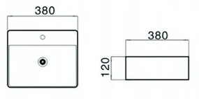 Mexen KIRA UMÝVADLO, 38x38 CM, BIELA, 21783800