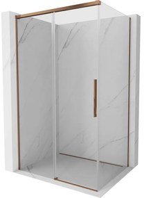 Mexen Rox, posuvný sprchový kút 150 x 80 cm, 8mm číre sklo, ružové zlato profil, 8C2-150-080-60-00