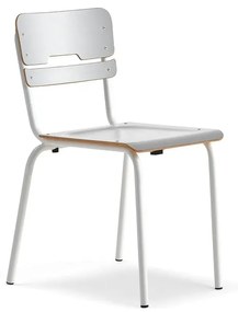 Školská stolička SCIENTIA, široké sedadlo, V 460 mm, biela/šedá