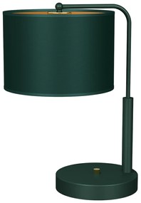 Stolná lampa Verde, 1x zelené textilné tienidlo, gr