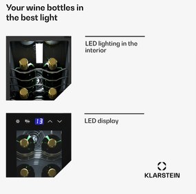 Klarstein Shiraz 14 Slim Uno chladnička na víno 14 fliaš 5 - 18 °C dotykové ovládanie