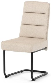Židle jídelní, taštičkové pružiny v sedáku, madlo na opěráku, krémová látka, černý kov