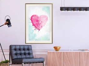 Artgeist Plagát - Watercolour Heart [Poster] Veľkosť: 40x60, Verzia: Čierny rám