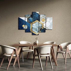 Obraz - Mramorové hexagóny (150x105 cm)