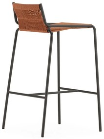 Terakotová kovová barová stolička (výška sedadla 65 cm) Emily – Marckeric