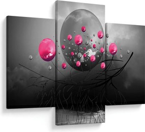 Obraz ružových abstraktných gulí (90x60 cm)