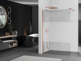 Mexen Kioto, sprchová zástena 90x200 cm, 8mm číre sklo s efektom námrazy, profil ružové zlato, 800-090-101-60-35