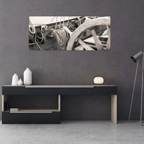 Obraz - Kormidlo plachetnice (120x50 cm)