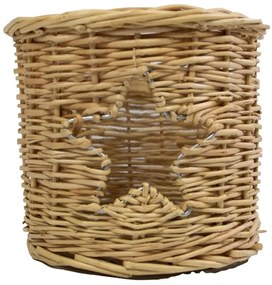 Prírodný prútený lampáš / svietnik s hviezdou Routti - Ø 13*12 cm