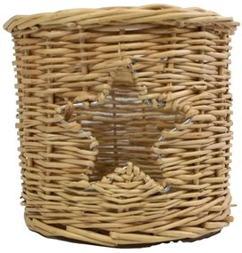 Prírodný prútený lampáš / svietnik s hviezdou Routti - Ø 13*12 cm
